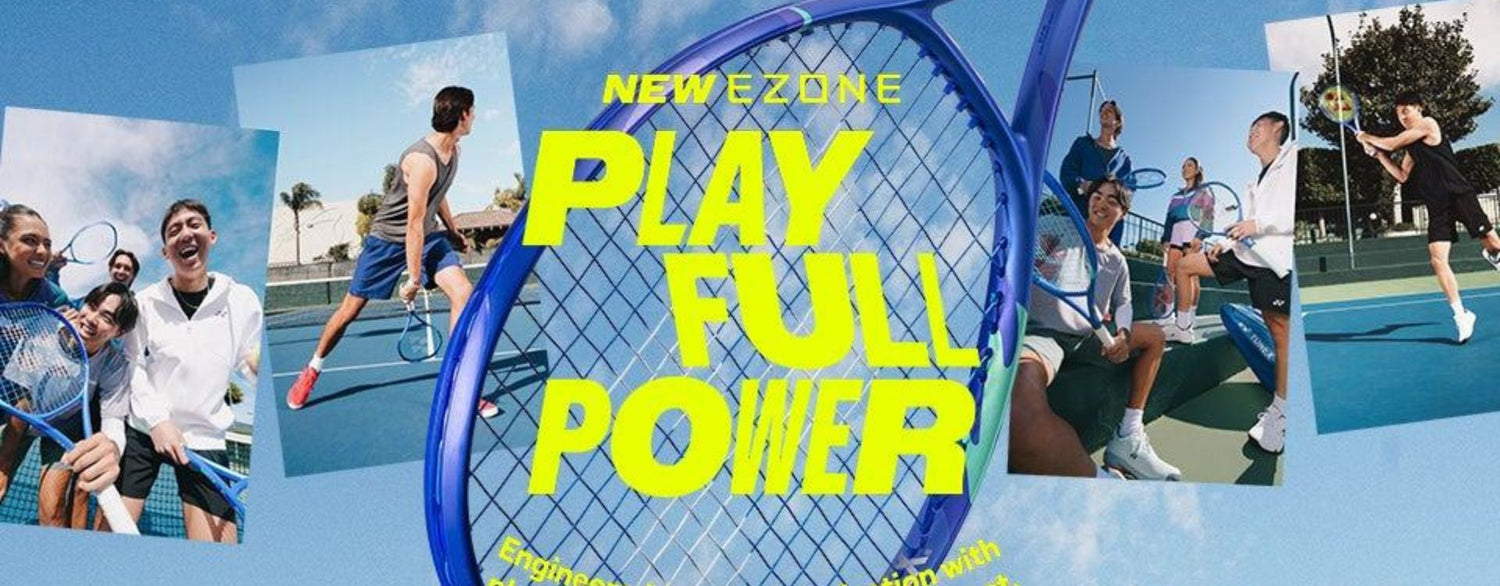 Racchetta da tennis Yonex Ezone 100 vista frontale su sfondo neutro