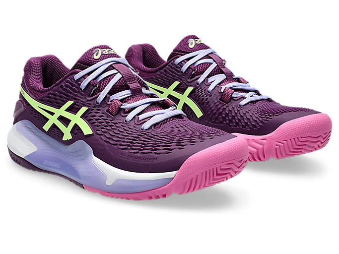 ASICS Gel-Resolution 9 Padel Deep Mauve/Lime Green