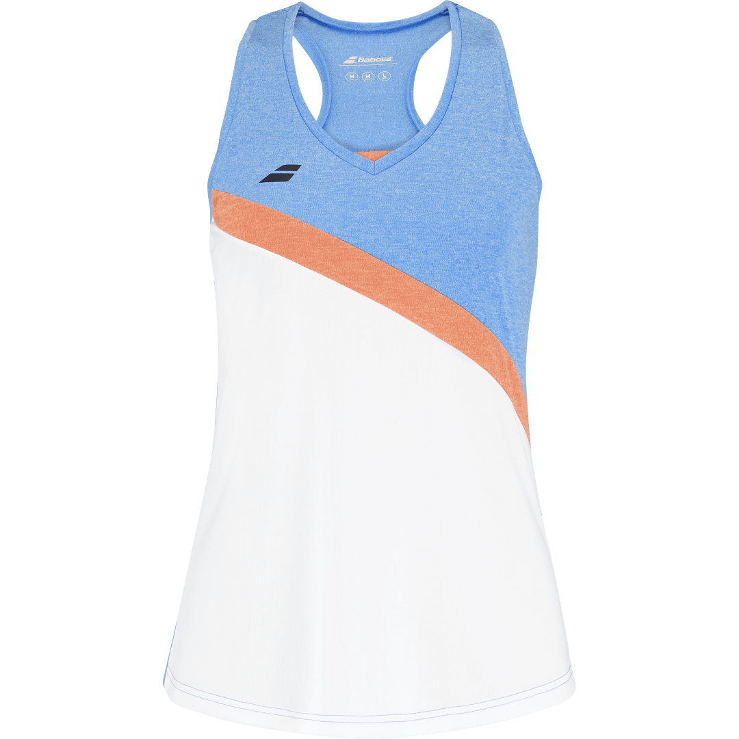 BABOLAT PLAY TANK TOP WOMEN - White Blinther Blue