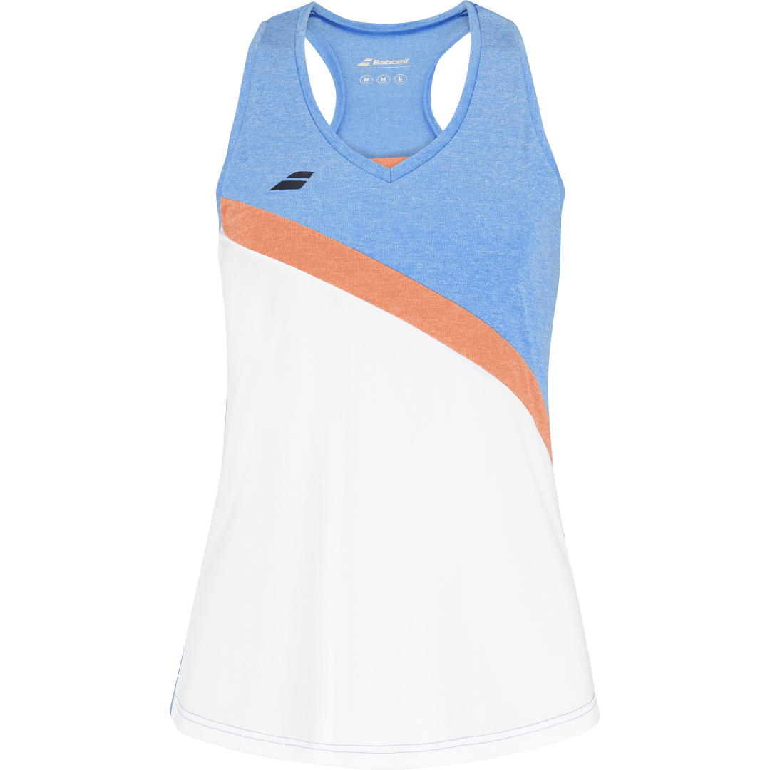 BABOLAT PLAY TANK TOP MÄDCHEN - Weiß Blau Blither
