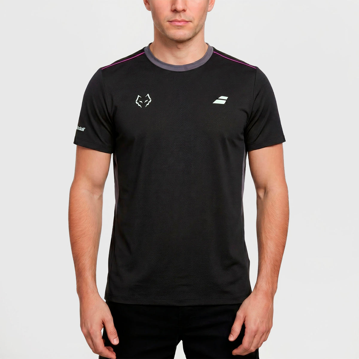 Babolat Crew Neck Tee Juan Lebrón Nero, fronte