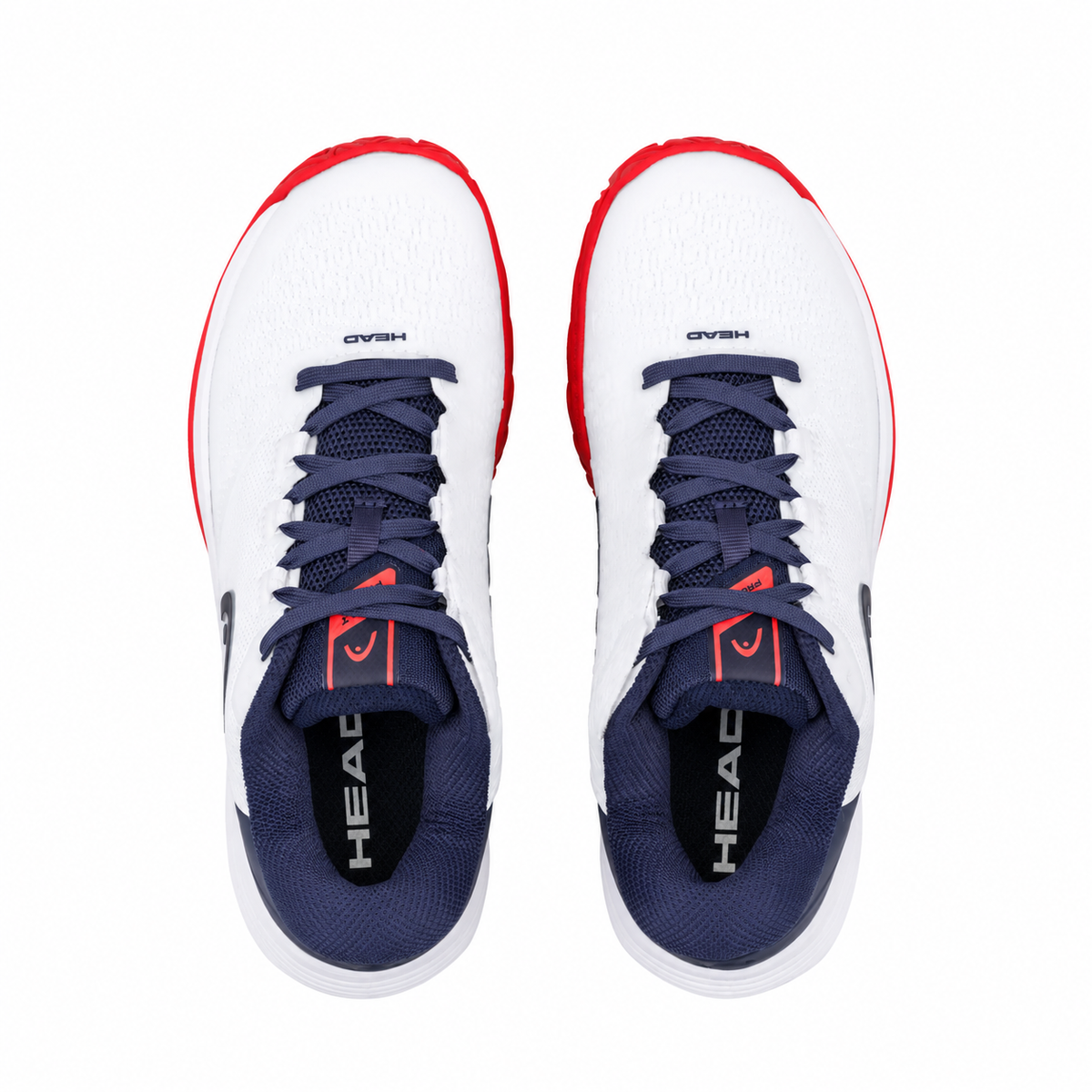 HEAD Revolt Pro 5.0 Junior All Court White/Navy – vista dall’alto della coppia