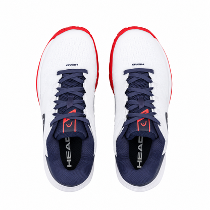 HEAD Revolt Pro 5.0 Junior All Court White/Navy – vista dall’alto della coppia