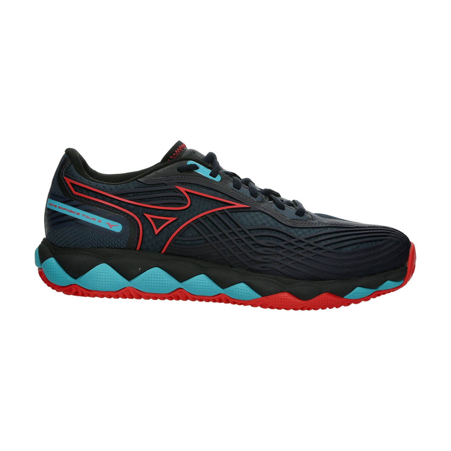 Mizuno Wave Enforce Tour 2 Padel - Salute/Hibiscus/Peacock Blue