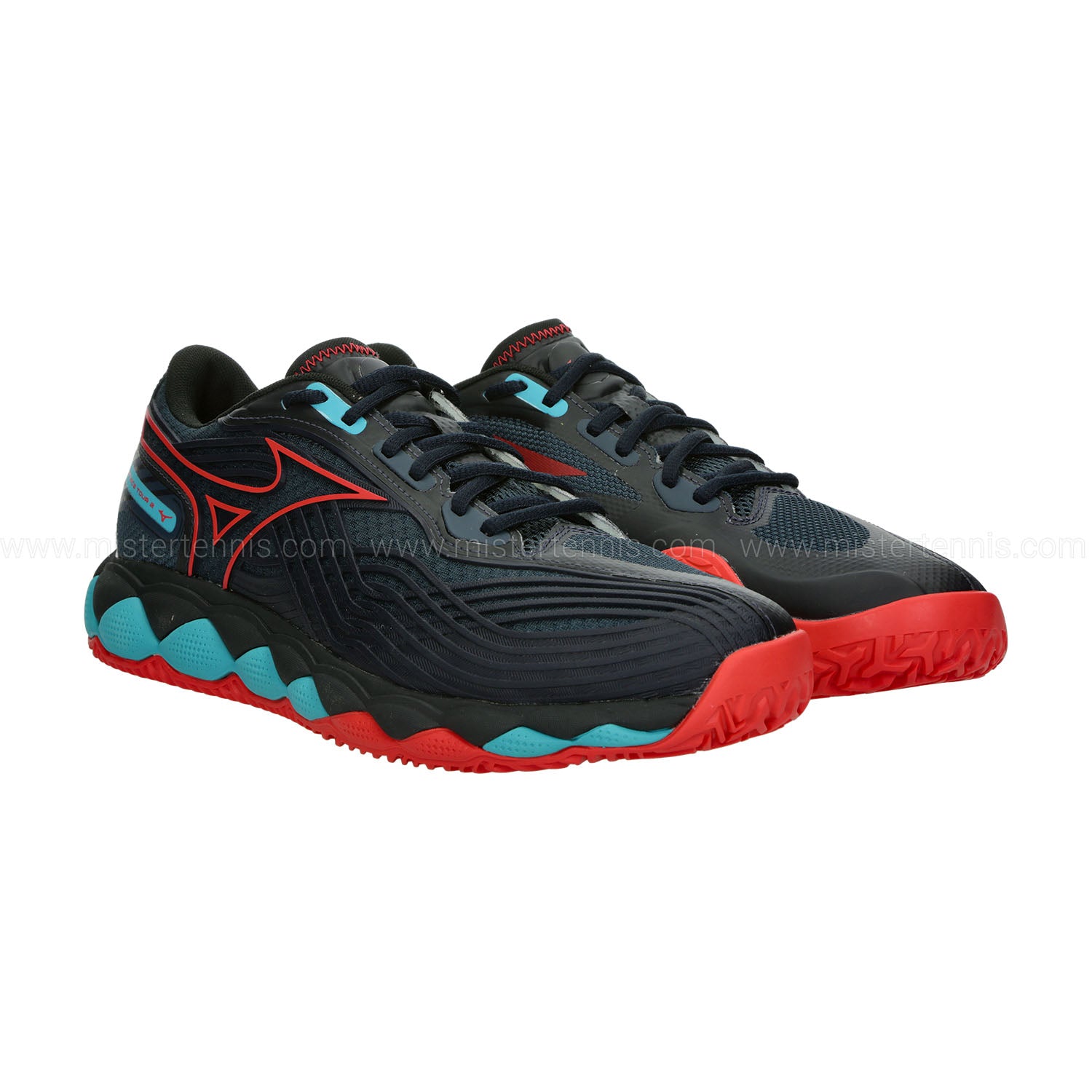Mizuno Wave Enforce Tour 2 Padel - Salute/Hibiscus/Peacock Blue