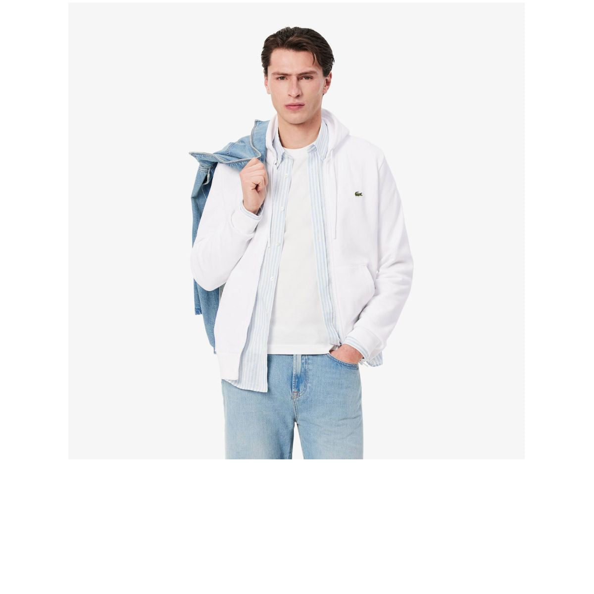 Lacoste Felpa con Cappuccio in Pile Uomo