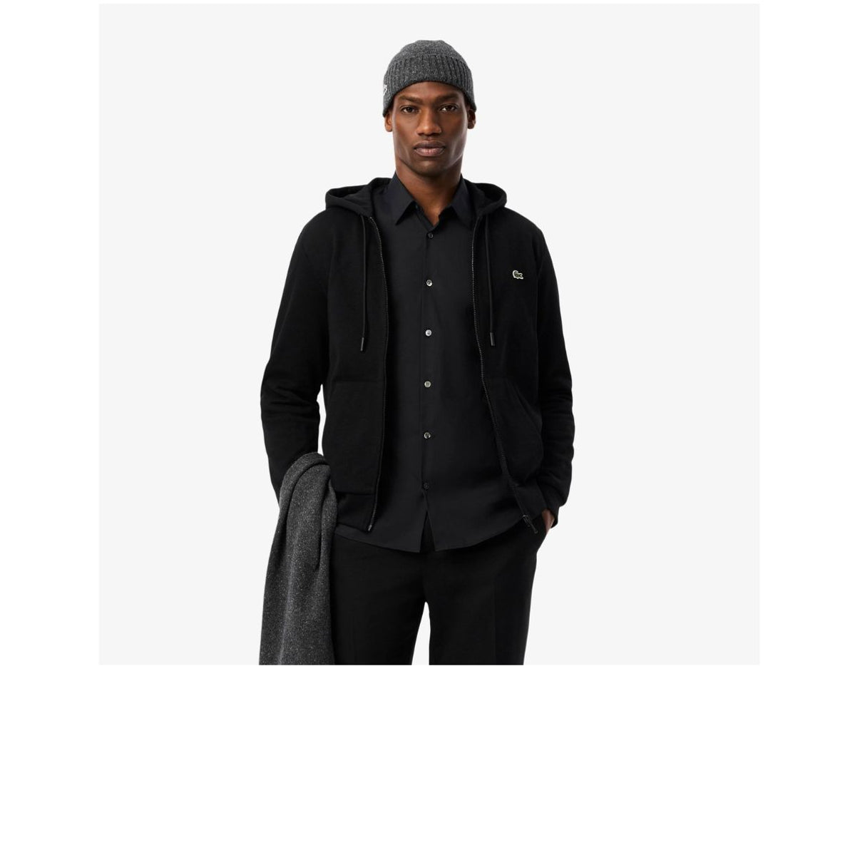 Lacoste Felpa con Cappuccio in Pile Uomo