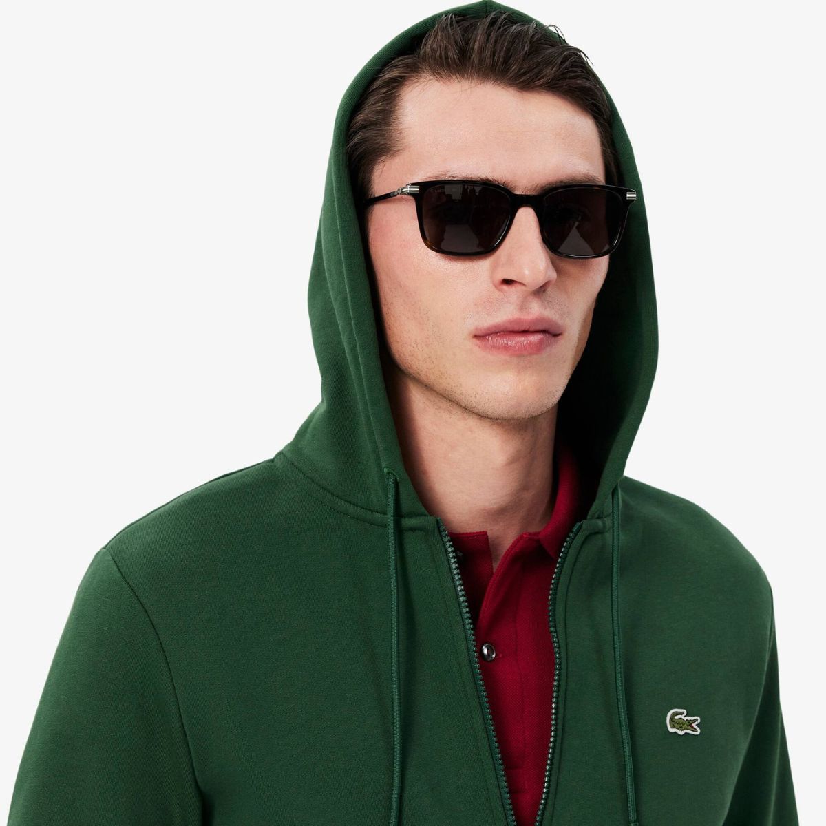 Lacoste Felpa con Cappuccio in Pile Uomo