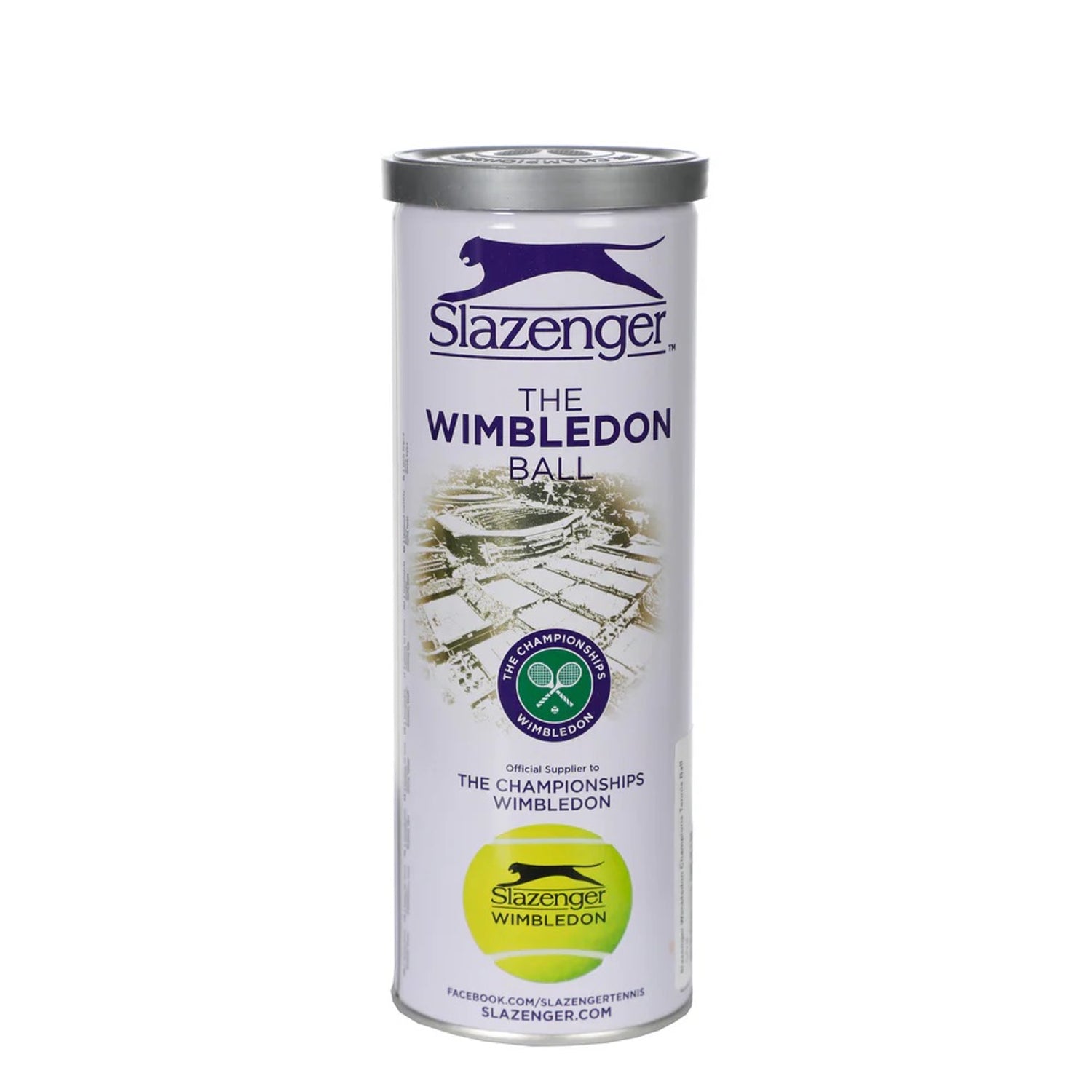 SLAZENGER THE WIMBLEDON TUBE OF 3 ALL COURT TENNIS BALLS