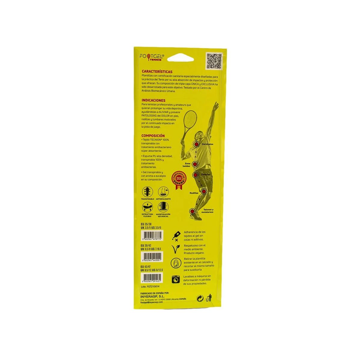 FootGel Tennis Solette Di Gel Tecnico
