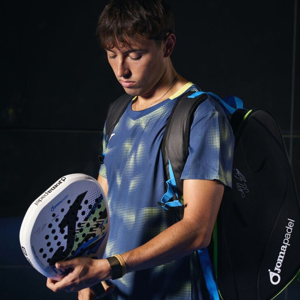 Joma Racchetta Padel Blast Pro Hrd Juanlu Esbri bianco blu royal