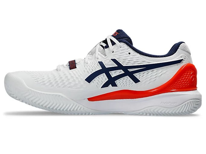 Asics Scarpe Tennis Uomo Gel-Resolution 9 Clay - White/Blue Expanse