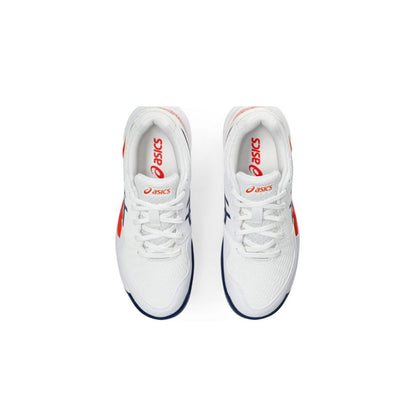 Asics Scarpe Tennis Junior Gel-Resolution 9 GS Clay White Blue Expanse
