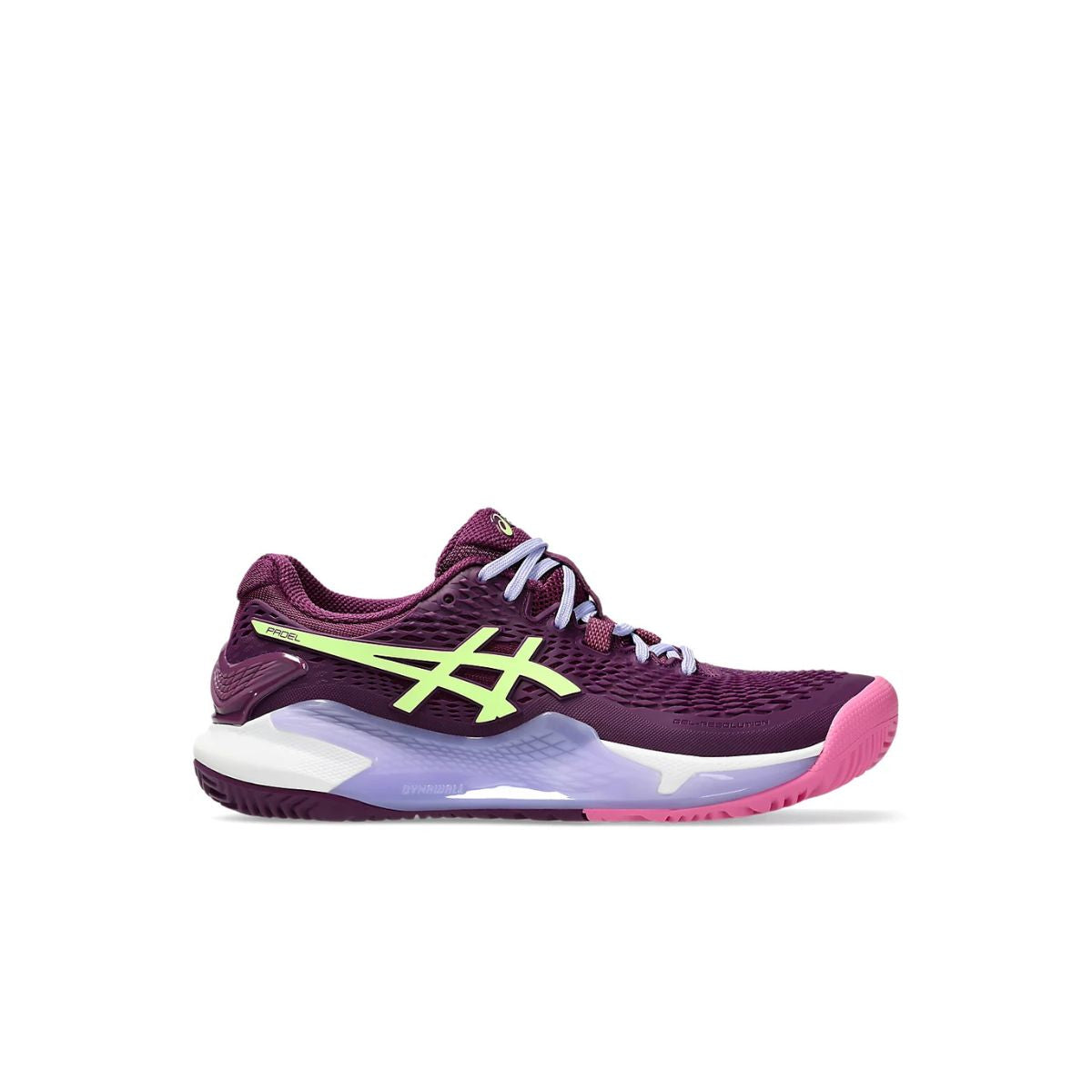 Asics Scarpe Padel Unisex Gel-Resolution 9 Padel Deep Mauve/Lime Green