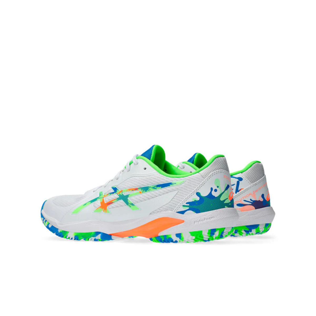 Asics Scarpe Padel Uomo Solution Swift FF 2 Padel L. E. White/Green Gecko