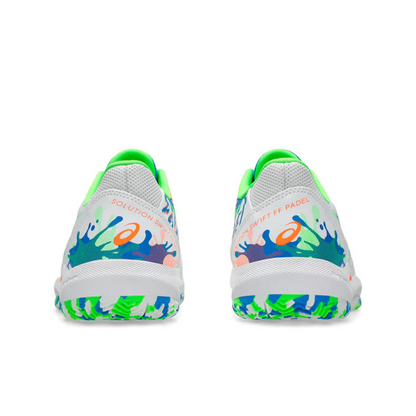 Asics Scarpe Padel Uomo Solution Swift FF 2 Padel L. E. White/Green Gecko